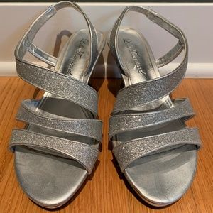 Silver Lulu Townsend Heels (size 6)